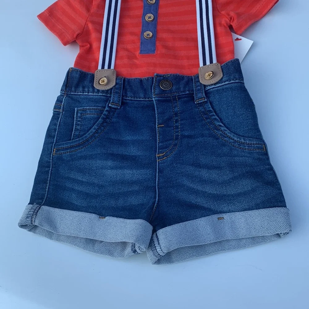 💰Cat & Jack 2 Piece Outfit with Suspenders